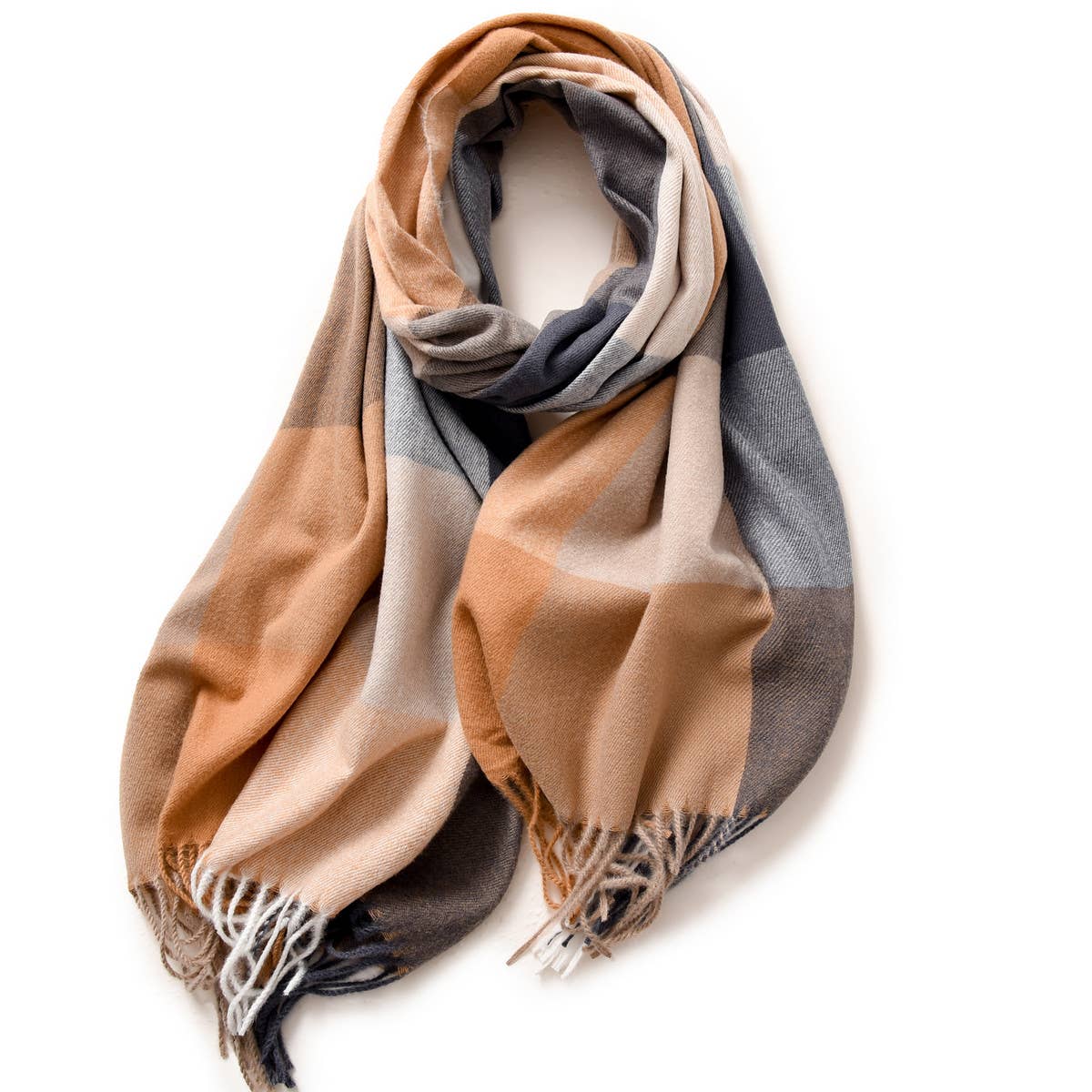 Elegant Plaid Shawl - Winter Scarf for Women