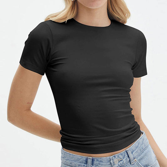 Crew neck slim-fit Hottie solid color T-shirt
