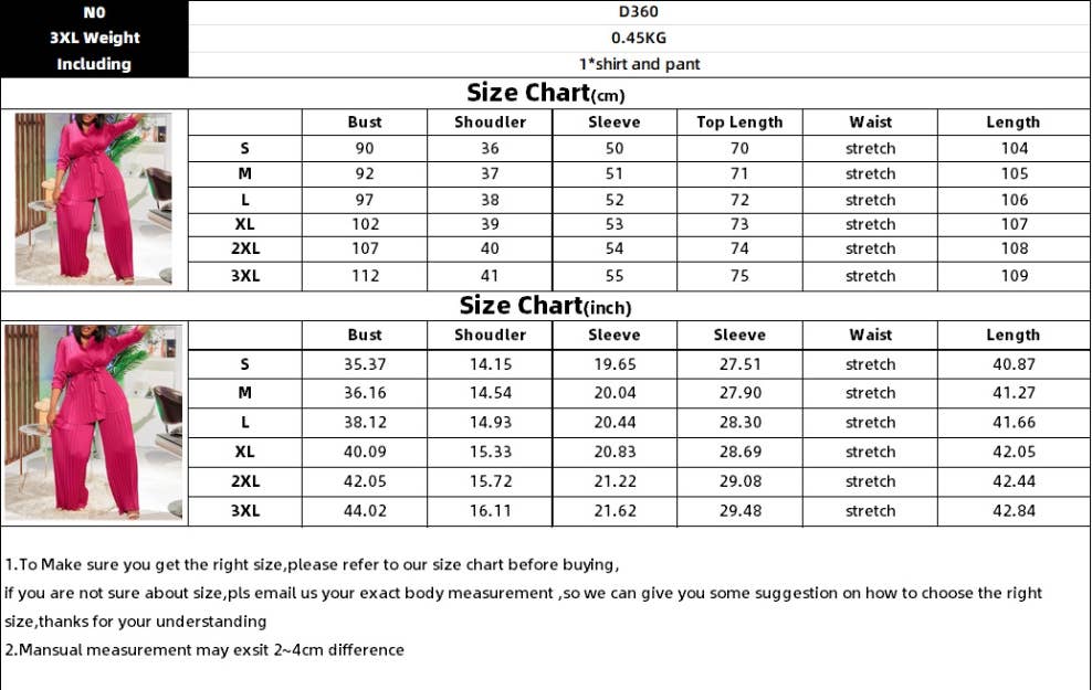 CWSTB0523_PLUS SIZE  LACE UP SHIRT  TROUSERS TWO-PIECE SET