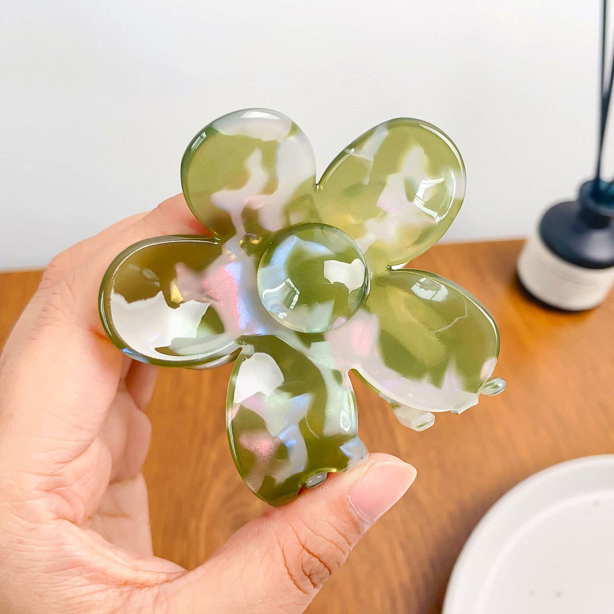 Vintage Tortoiseshell Flower Hair Claw Clip Large_CWAHA0389