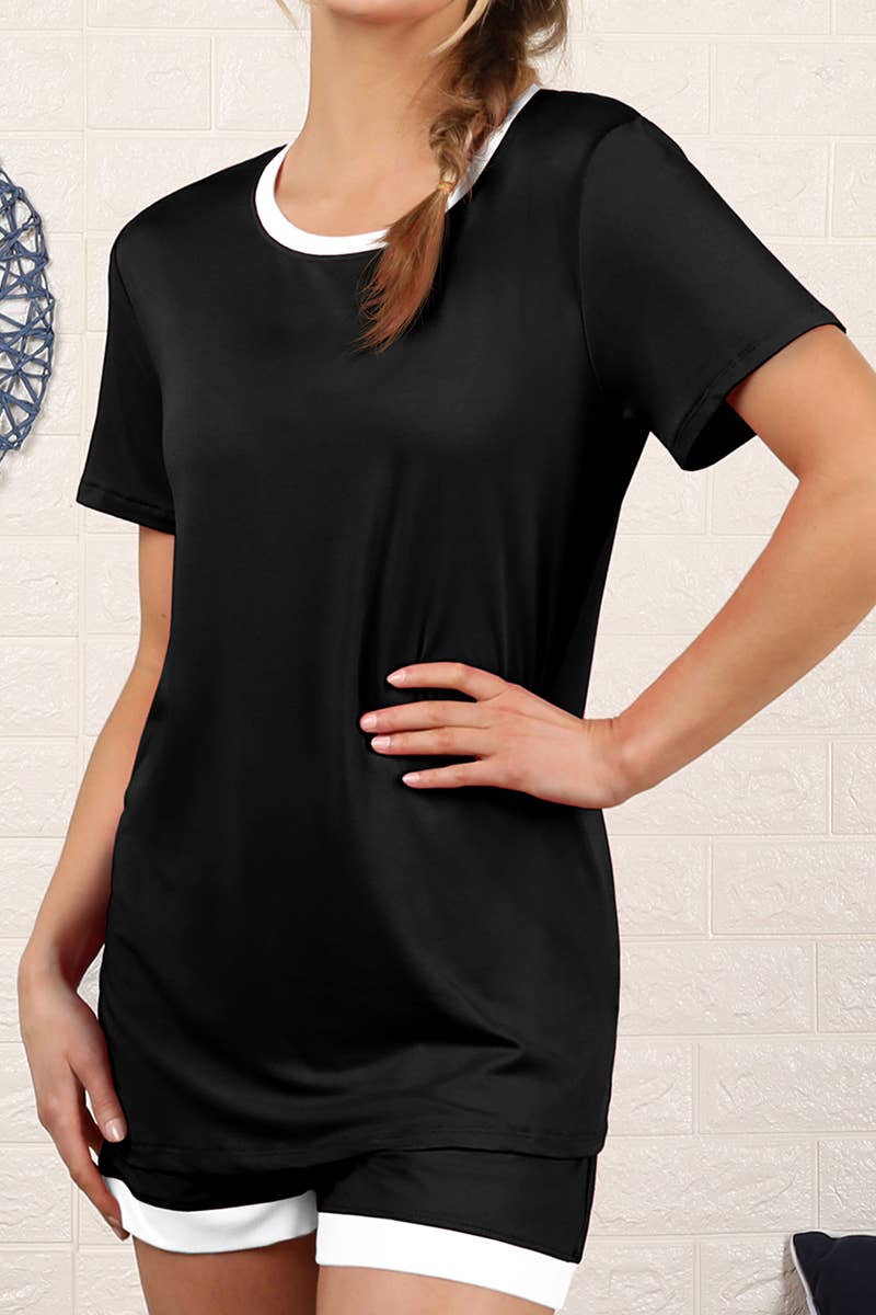 CWSPJ031_SHORT SLEEVE TOP WITH SHORTS PAJAMA SET