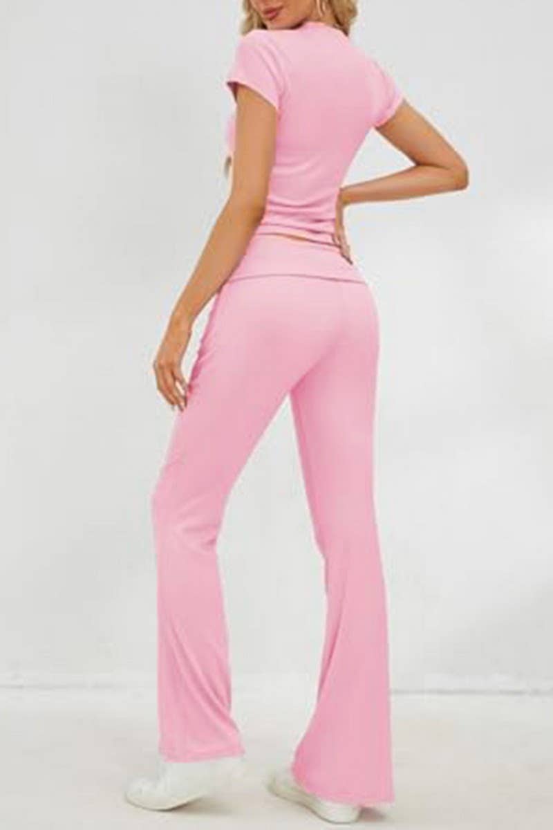 CWSTB0449_Round Neck Short Sleeve and Pants set