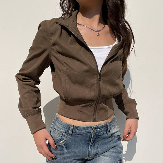 CASUAL JACKET WITH A ZIPPERED STAND-UP COLLAR
