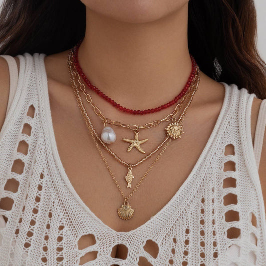 COLORFUL VINTAGE BOHEMIAN LAYERED NECKLACE