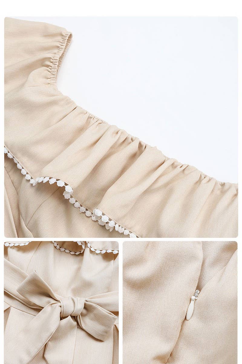 CWSJS0832_ONE-SHOULDER RUFFLED SOLID COLOR JUMPSUIT