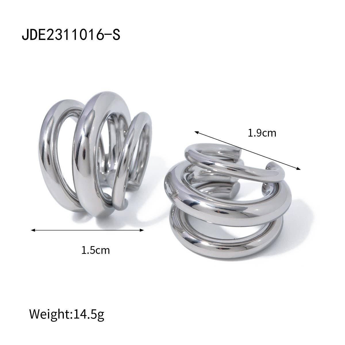 VERSATILE 18K GOLD STAINLESS STEEL EARRINGS