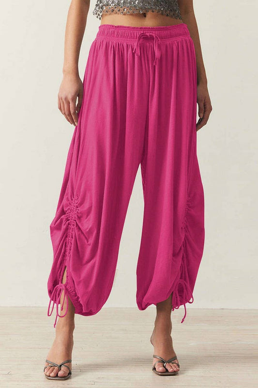 CWBLP1399_SOLID COLOR CASUAL DRAWSTRING BLOOMERS