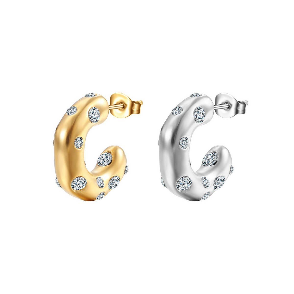 LIGHTWEIGHT COLORFUL GOLD HOOP EARRINGS