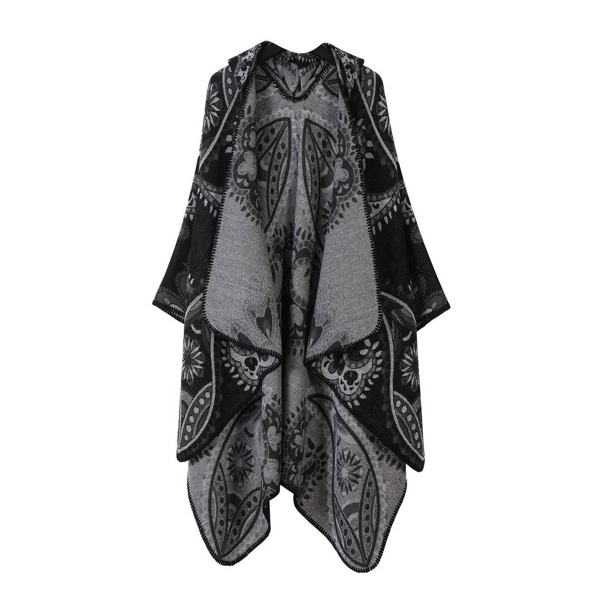 HOODED CAPE VERSATILE SUNFLOWER SCARF SLIT SHAWL