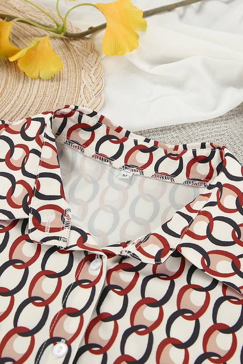 CWSPJ0399_SATIN PRINT CARDIGAN PANTS PAJAMAS TWO-PIECE SET