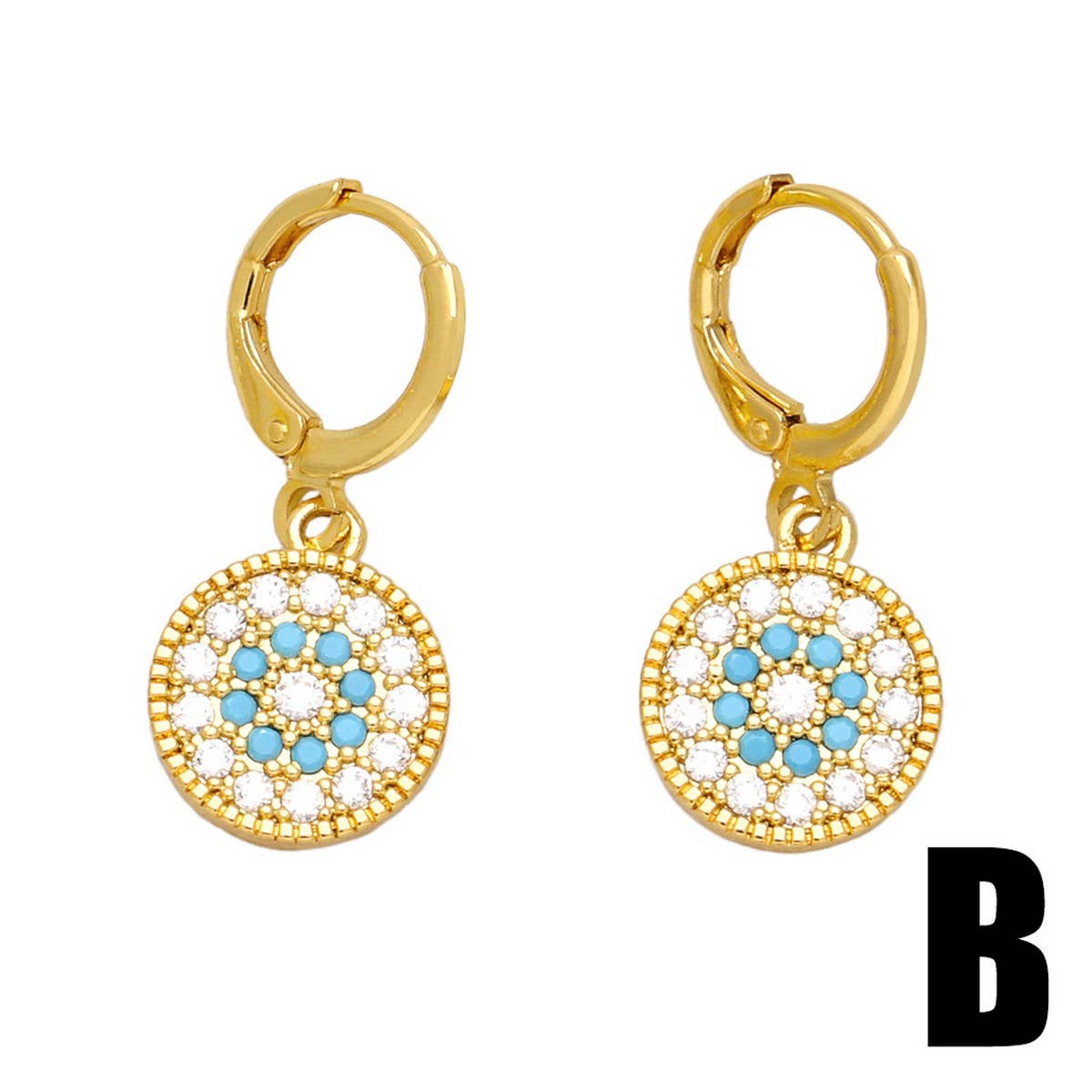 BEADED PEARL EYE DANGLE EARRINGS HYPOALLERGENIC_CWAJE0980
