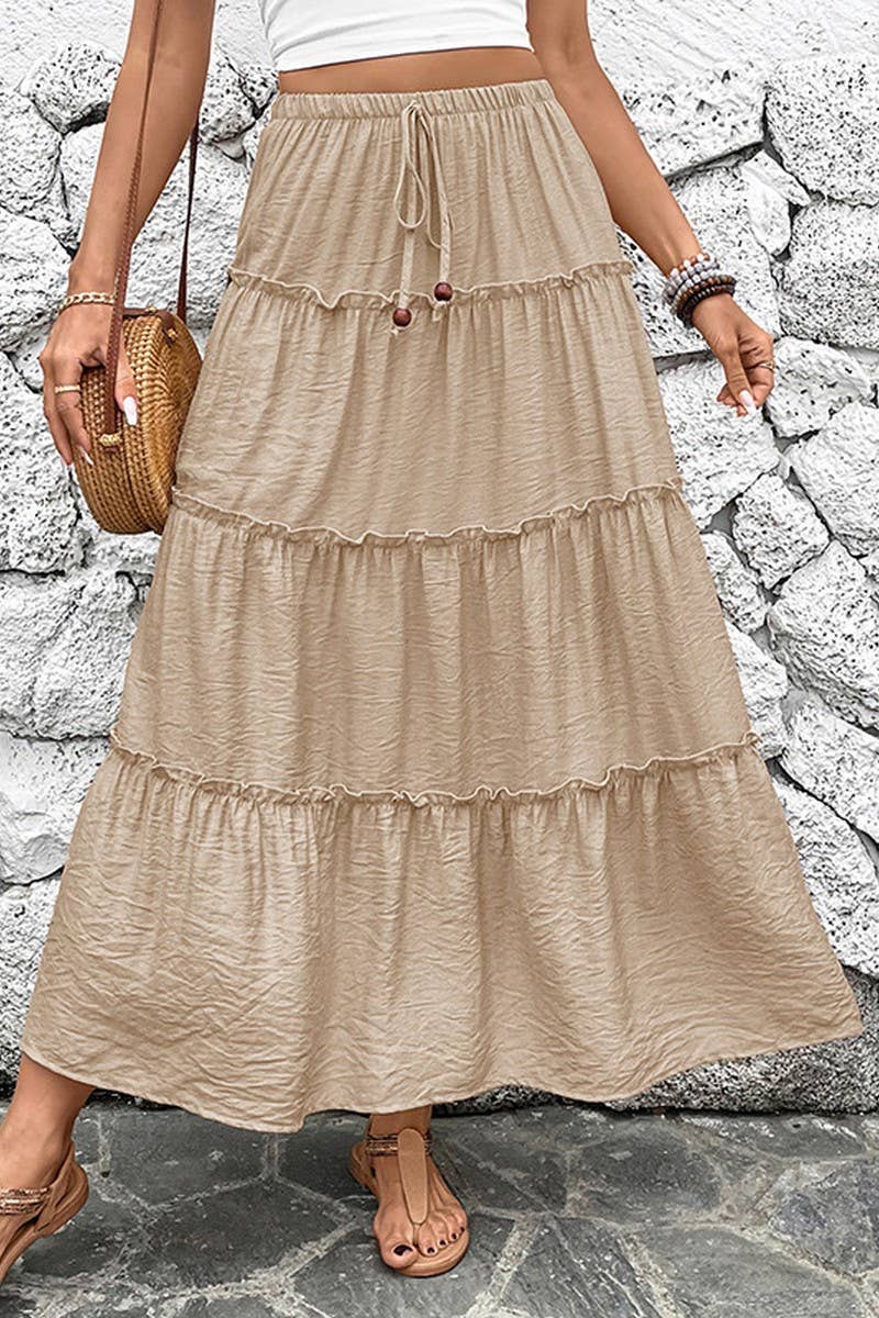 CWBLS0503_SUMMER A-LINE PLEATED PATCHWORK SKIRT