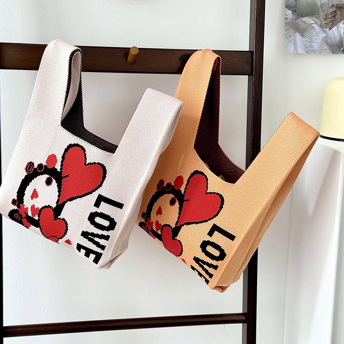 CARTOON RABBIT KNITTED BAG HANDBAG_CWAB3090