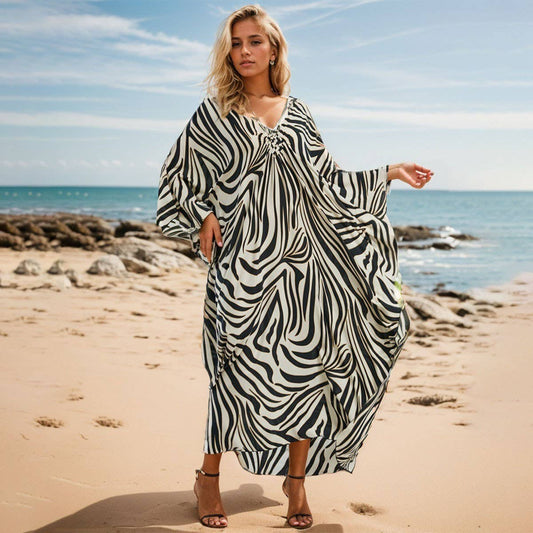 Rayon Beach Cover-Up with Handwoven Chest Detail_CWMM6157