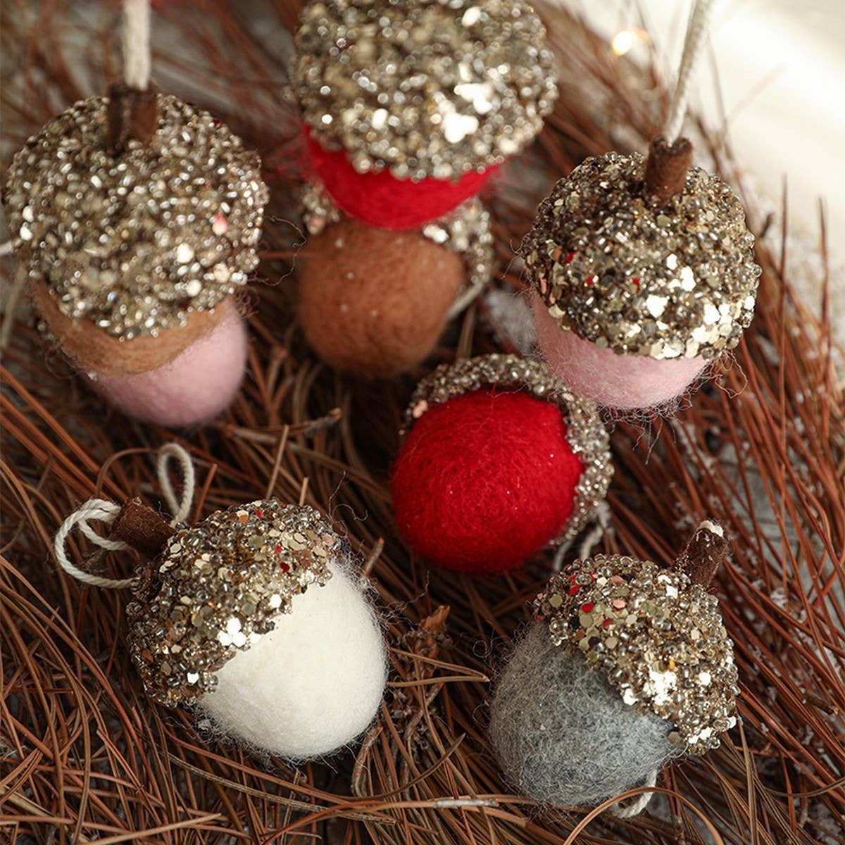 Felt Pinecone Acorn Christmas Tree Ornament