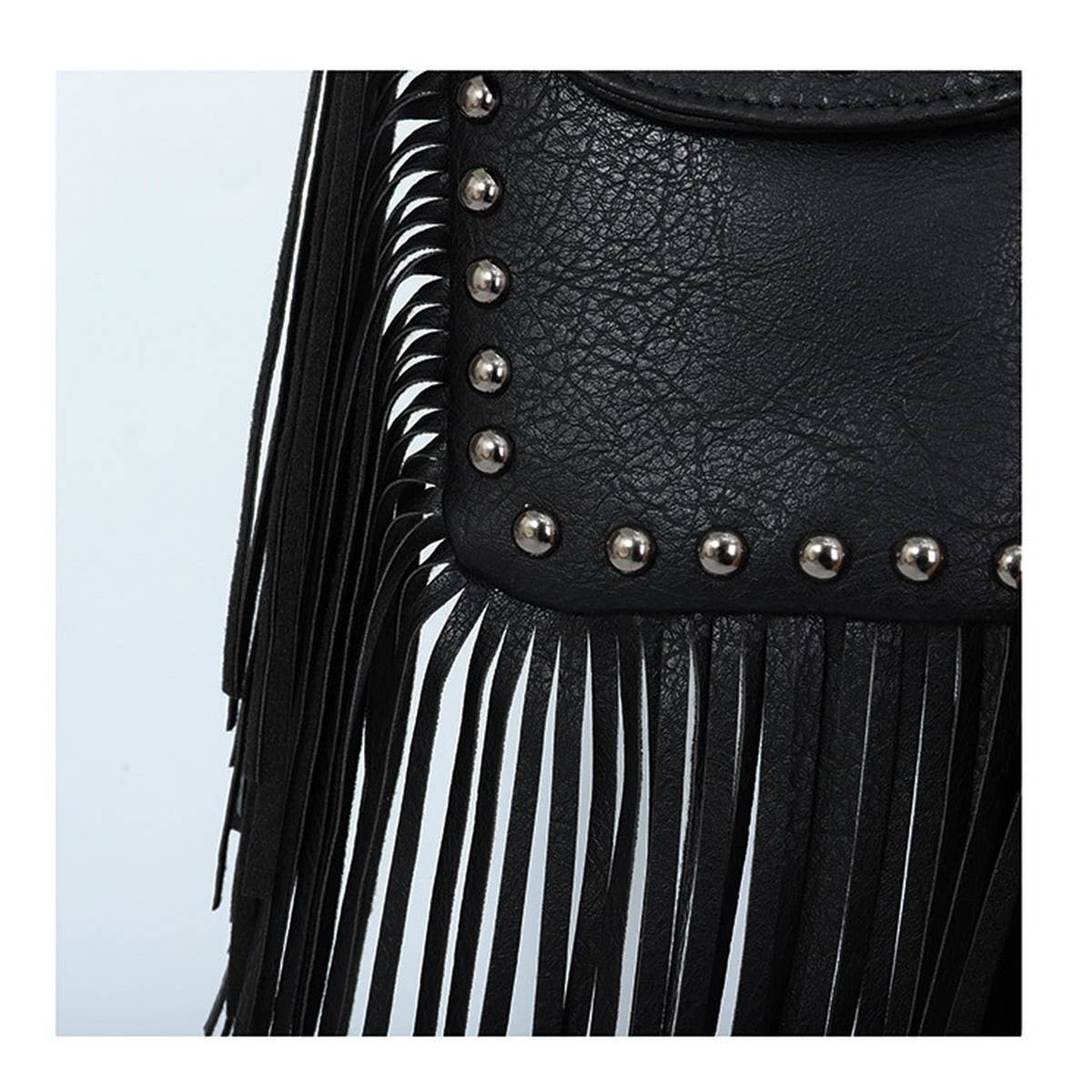 CWAB4543_RIVET TASSEL CHAIN SHOULDER CROSSBODY BAG