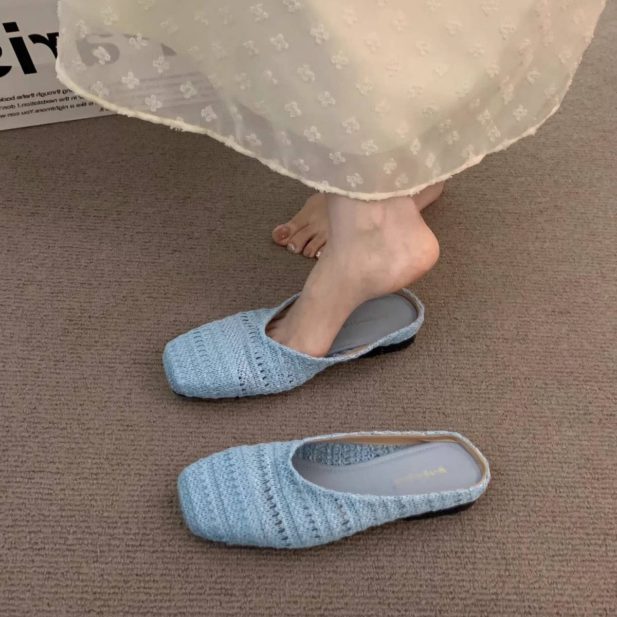 Unique Woven Slip-On Clogs with Closed Toe