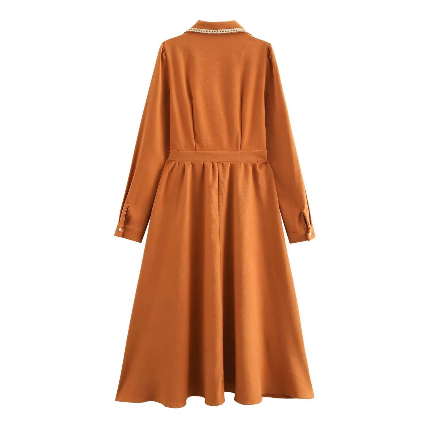 DRESS WITH SUIT COLLAR AND HIGH WAIST