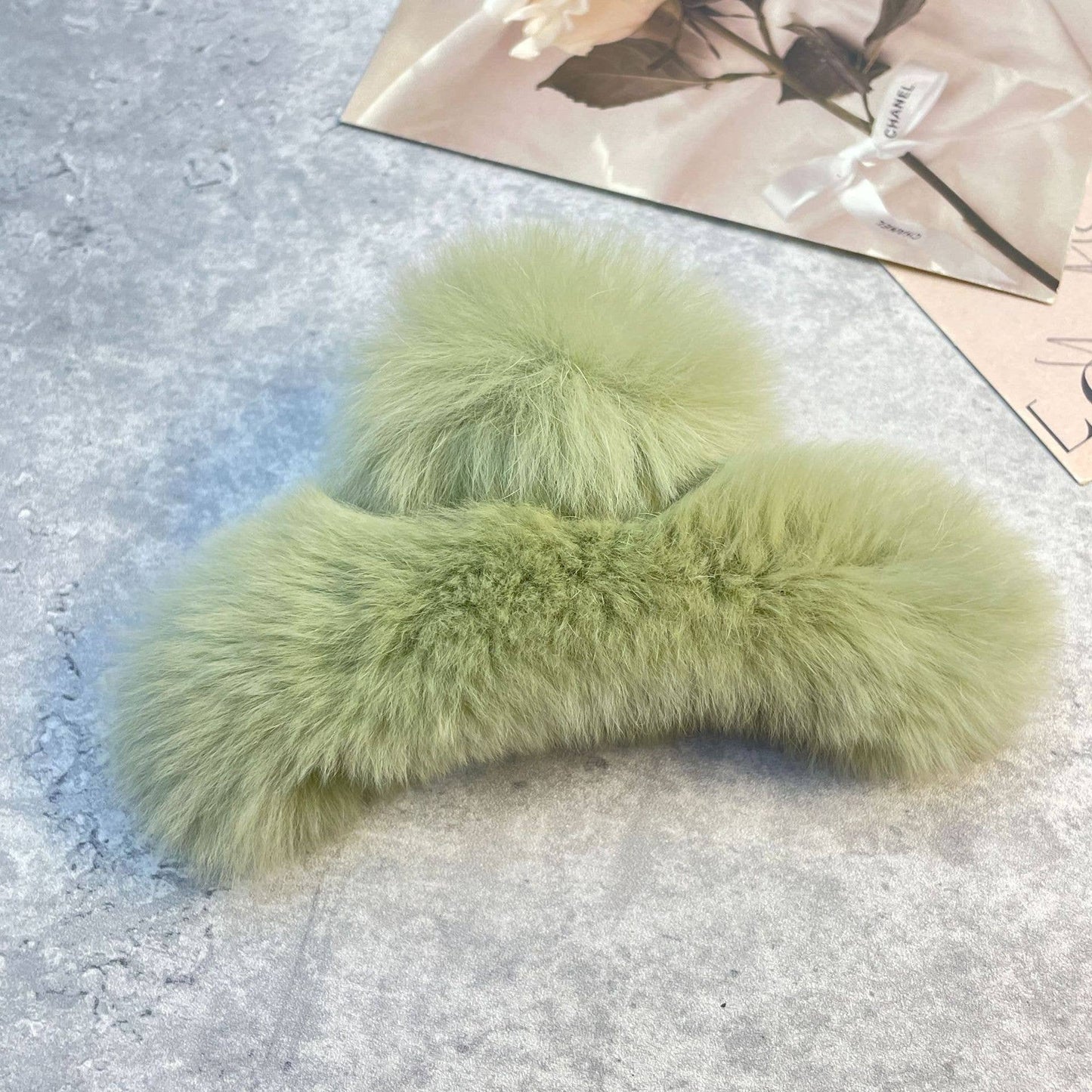 Rex Rabbit Fur Claws - Elegant Mixed Color Clips