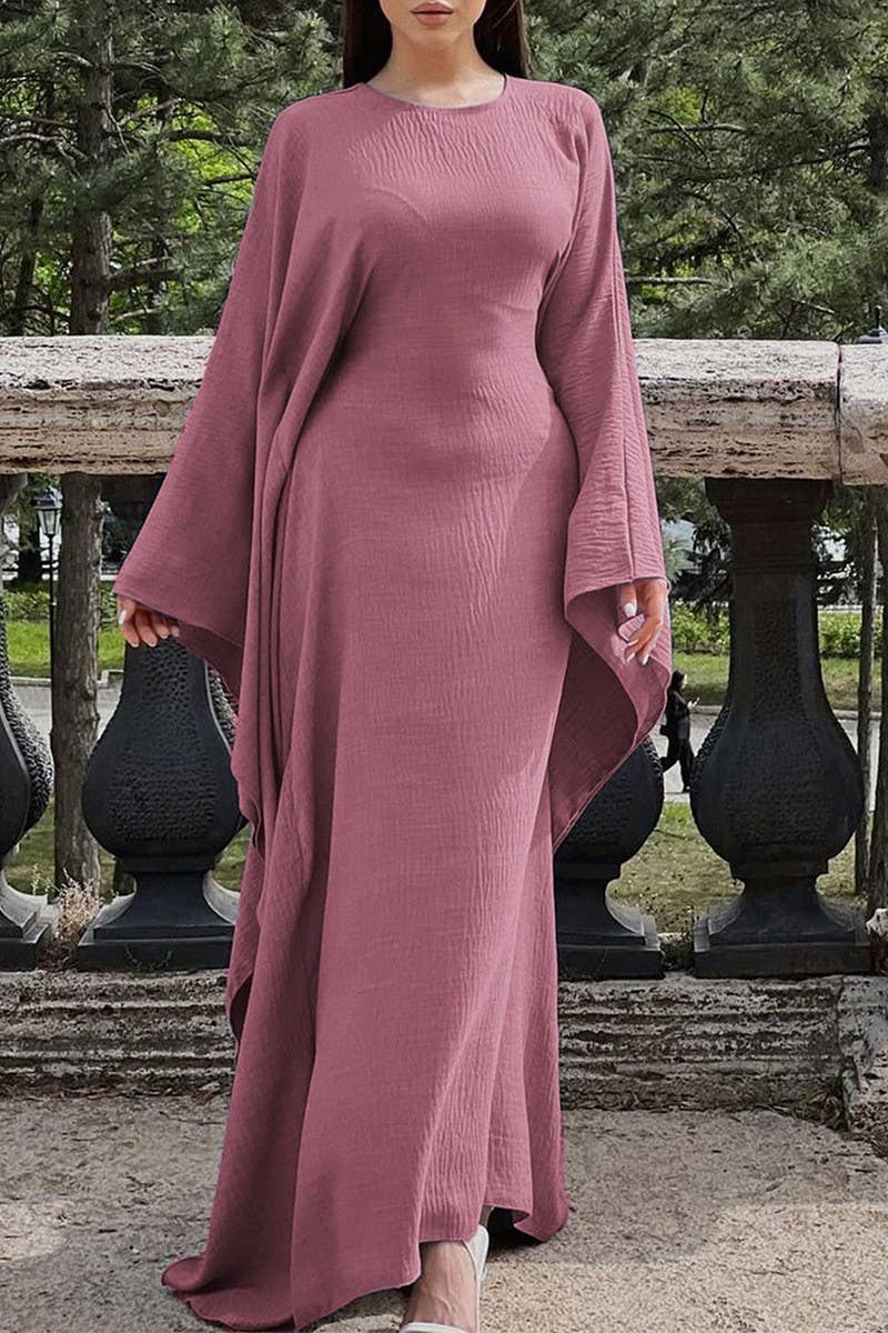 CWDMD01186_ELEGANT SOLID LONG SLEEVE EVENING DRESS