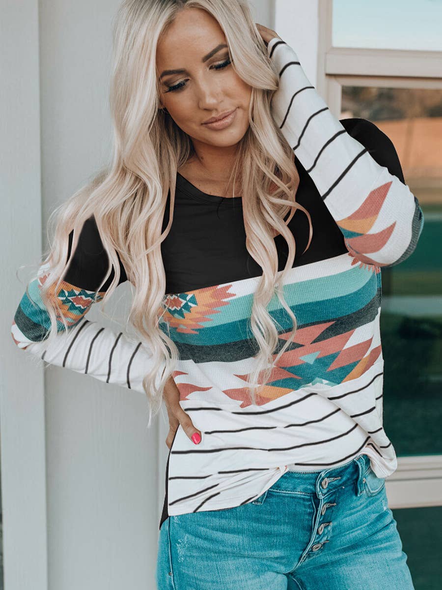 FASHION TREND PRINT SLIM-FIT CREW NECK HOODIE