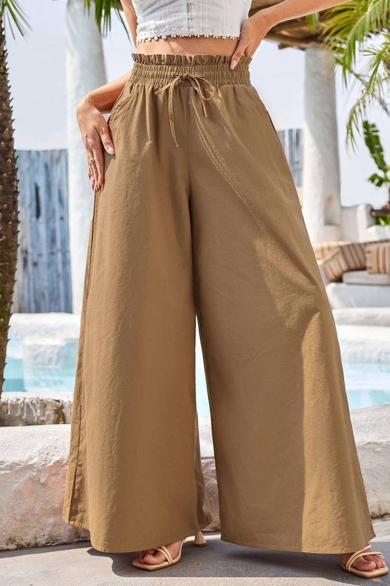 CWBLP1961_HIGH WAIST COTTON LINEN WIDE LEG CULOTTES