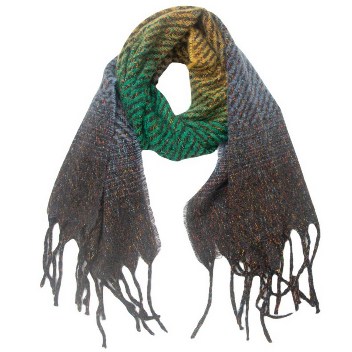 Gradient Tassel Scarf for Women - Winter Shawl