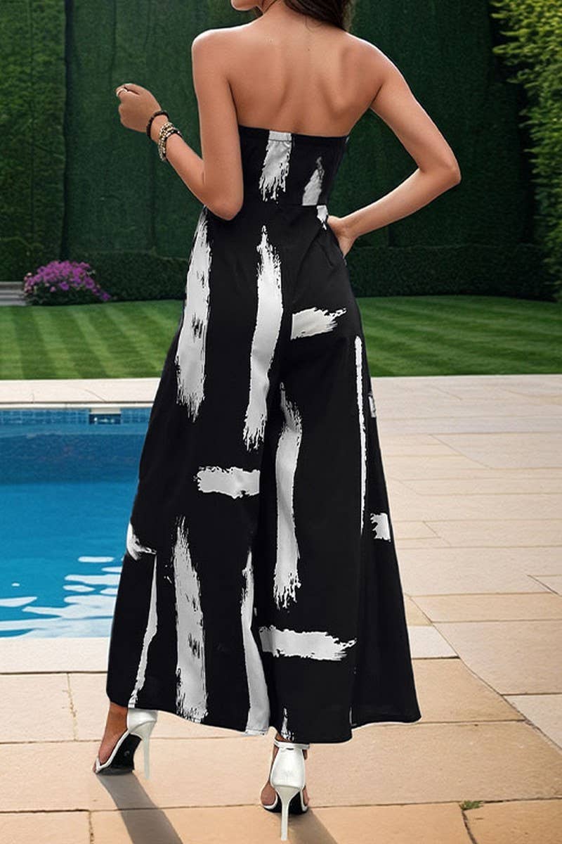 CWSJS0638_PRINTED TUBE TOP WIDE LEG JUMPSUIT