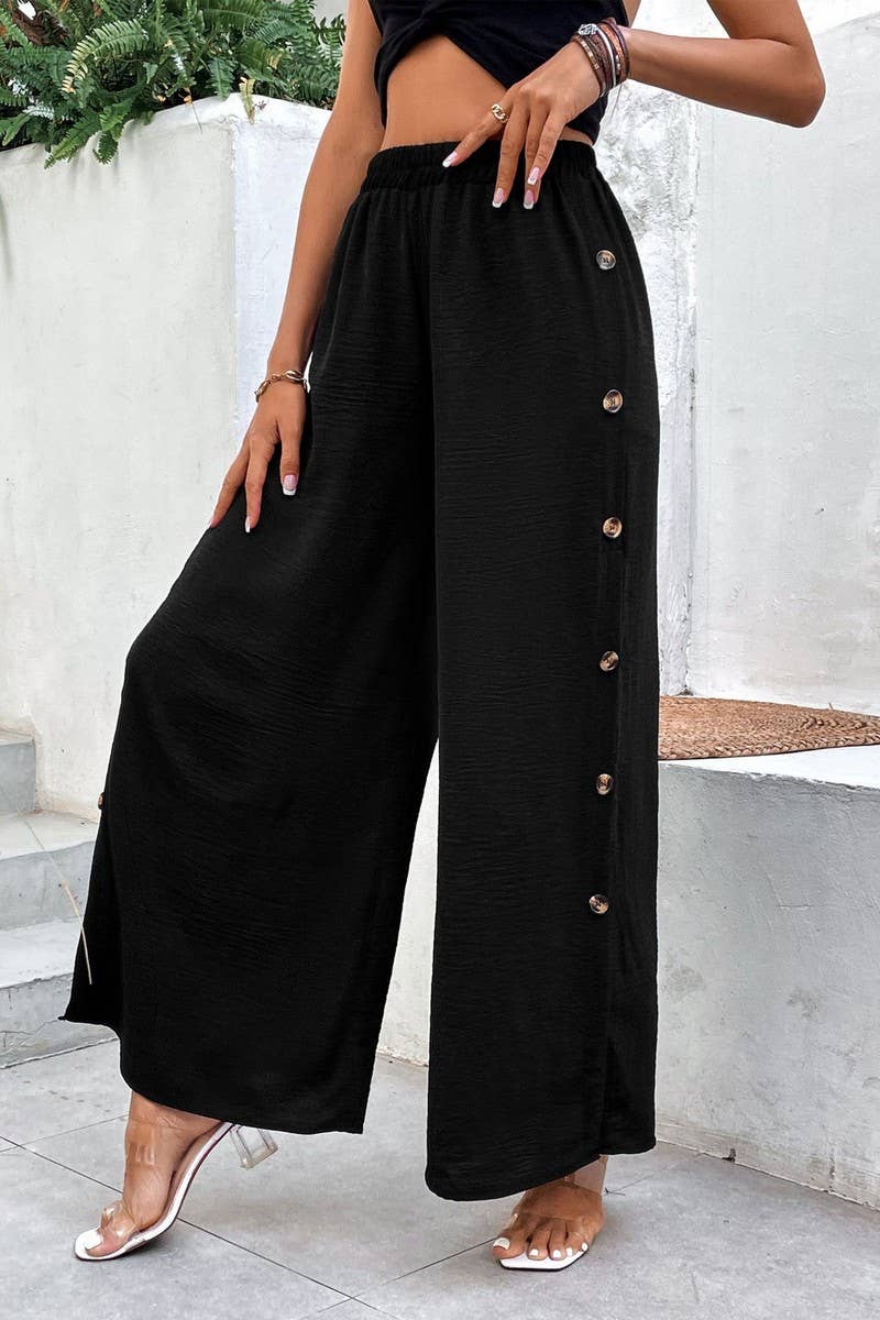 CWBLP2020_HIGH WAIST BUTTON SPLIT WIDE LEG PANTS