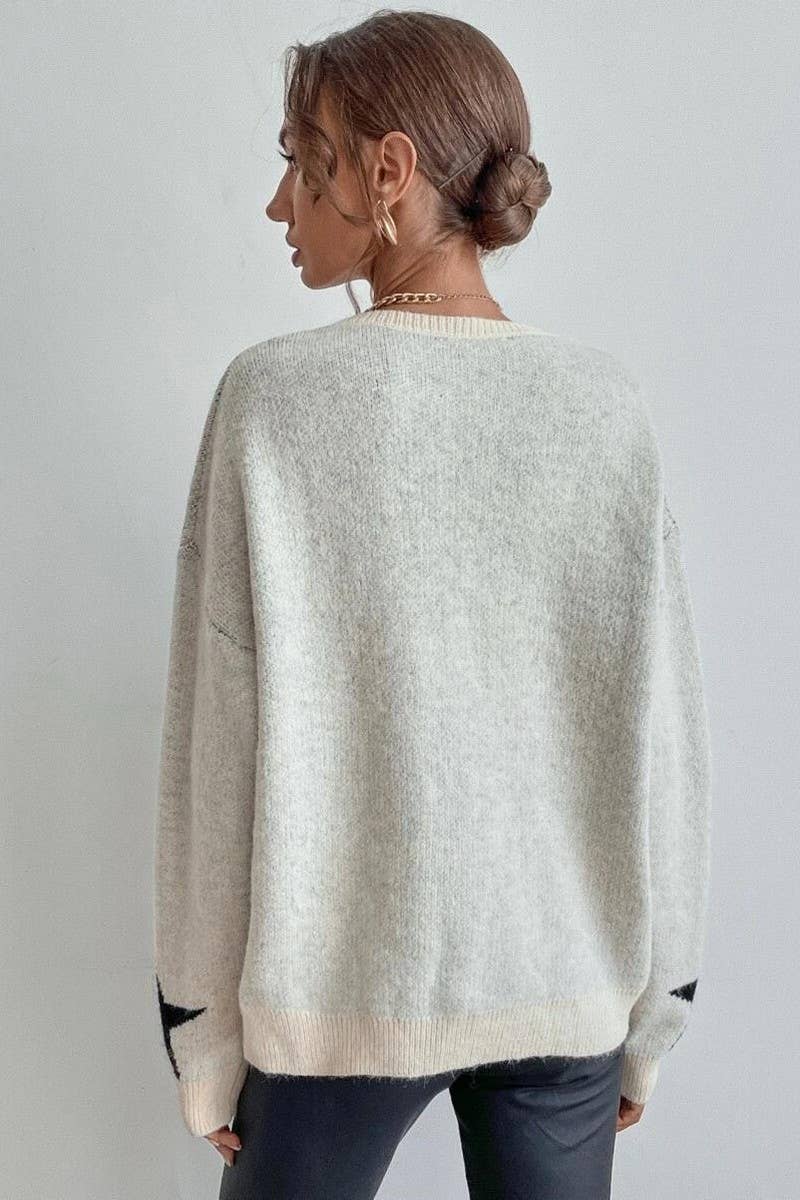 CWOSWL6262_LONG SLEEVE PULLOVER CREWNECK RIBBED KNIT SWEATER