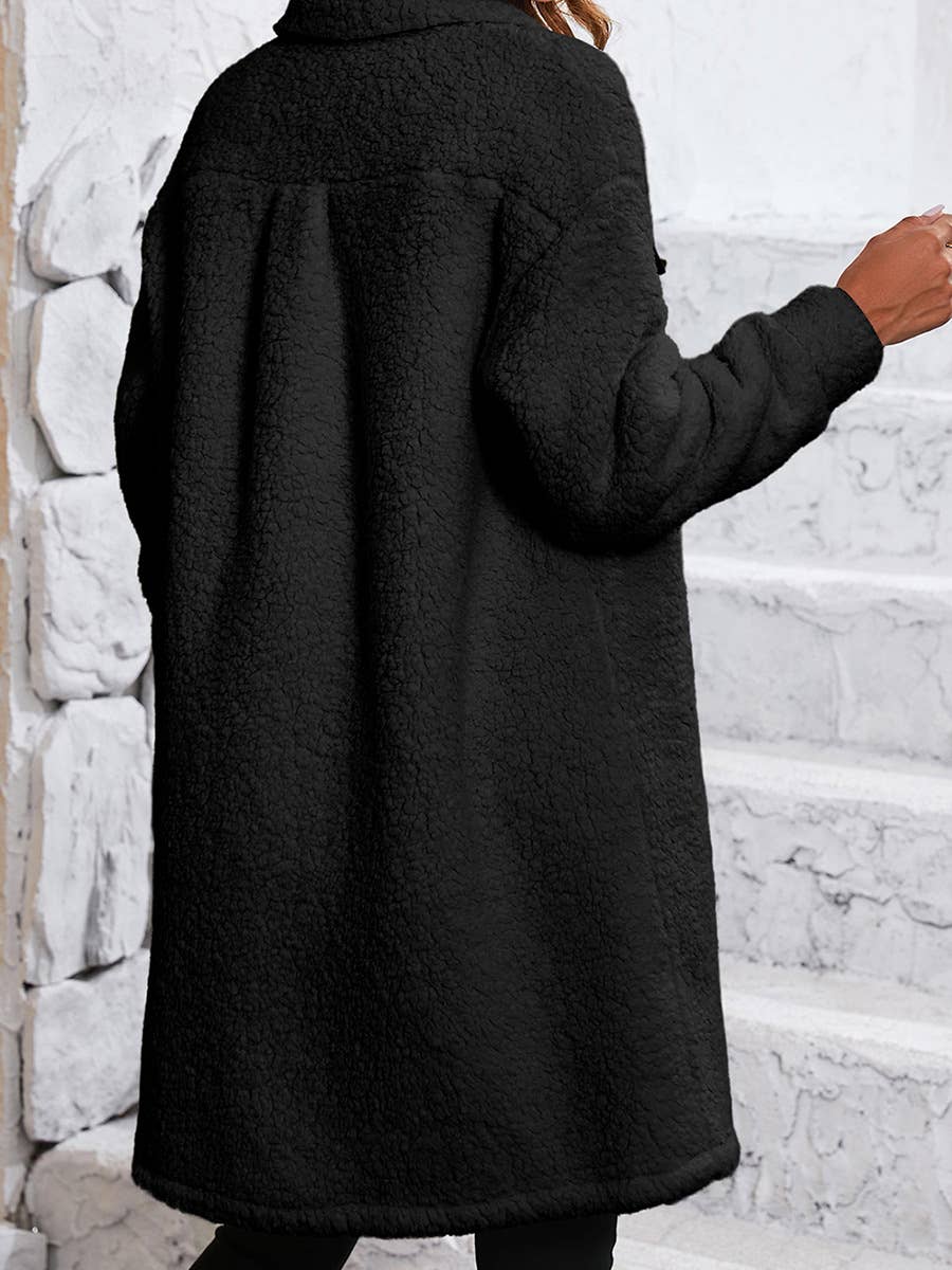 CASUAL LAMB FLEECE WARM MID-LENGTH JACKET LADY