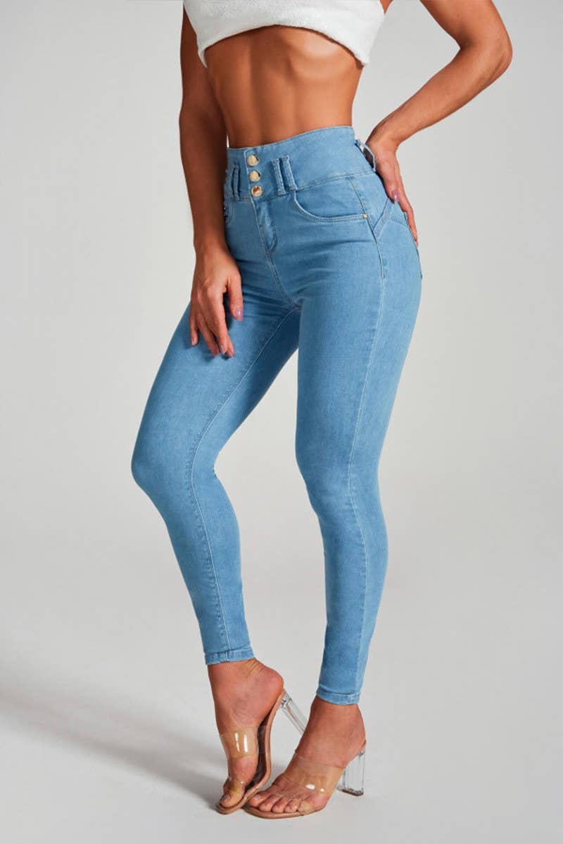 CWJP0599_HIGH WAIST STRETCH BUTT LIFTING SKINNY JEANS