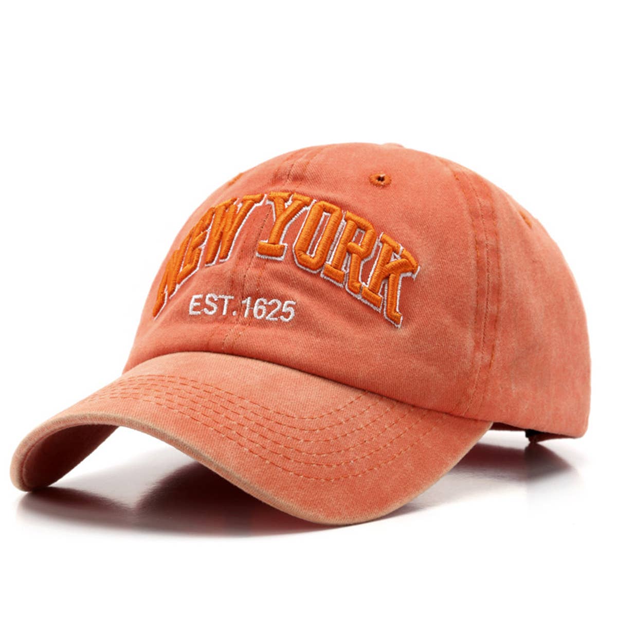 Vintage Washed NY Embroidered Denim Cap_CWAH1266