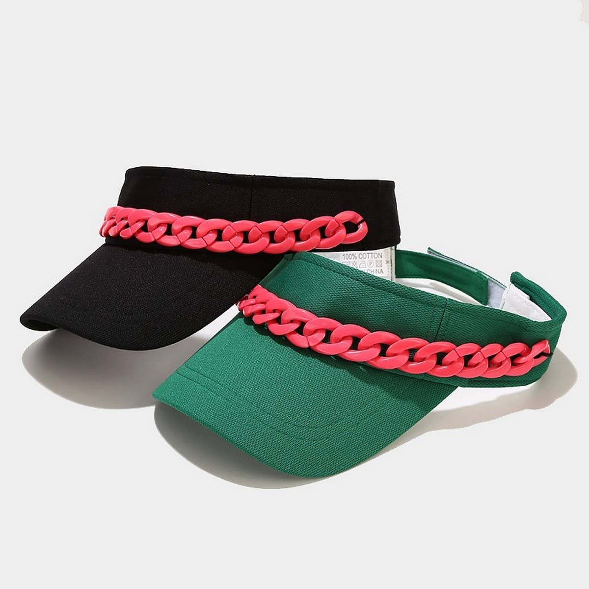 Nordic Acrylic Chain Sun Visor Hat for Women_CWAH3316
