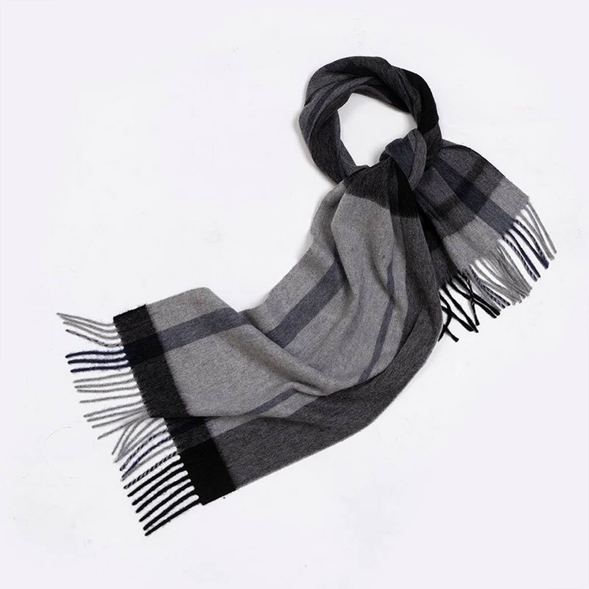 100% Wool Plaid Scarf – Soft Reversible Wrap_CWASC2348