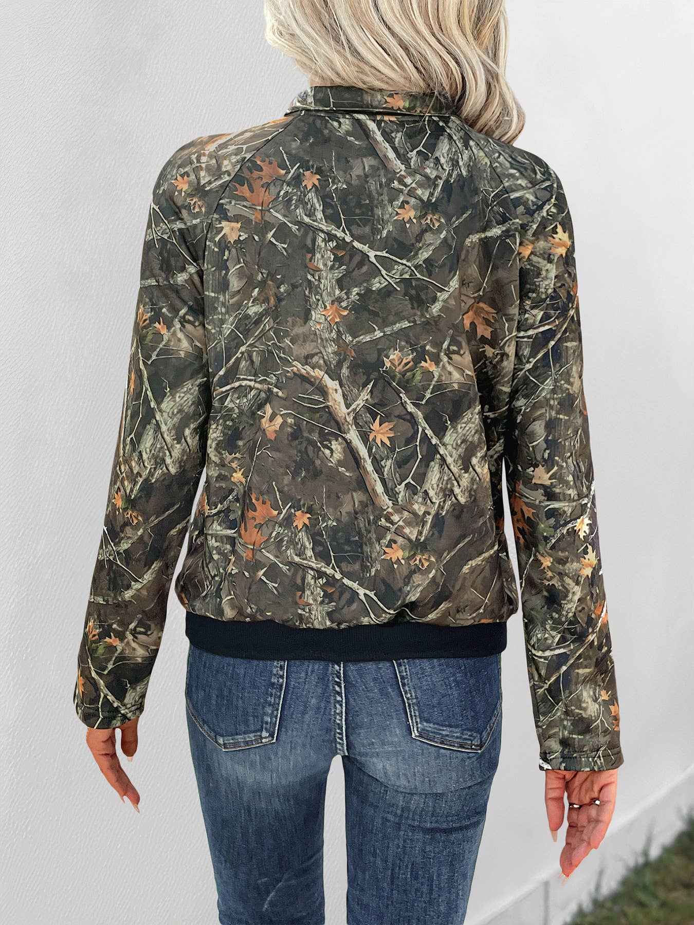 Casual plant and floral printed pullover hoodie