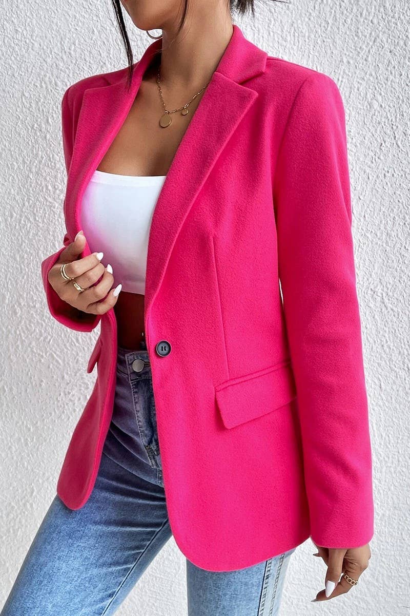 CWOCO00232_SOLID COLOR LAPEL SLIM-FIT TWEED SUIT JACKET