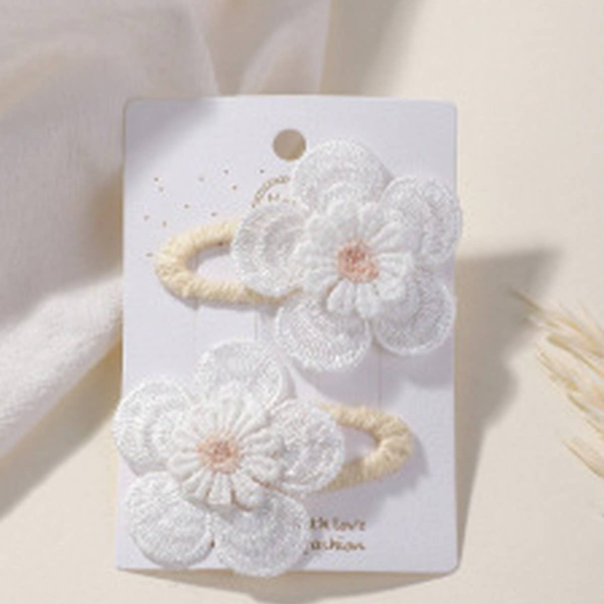 Fresh Daisy Hair Clip Set ? Handmade Fabric Clips