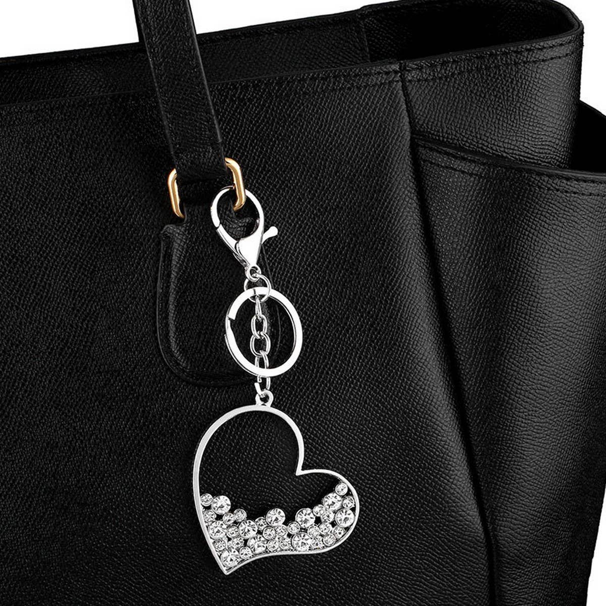 RHINESTONE SPARKLY HEART KEYCHAIN