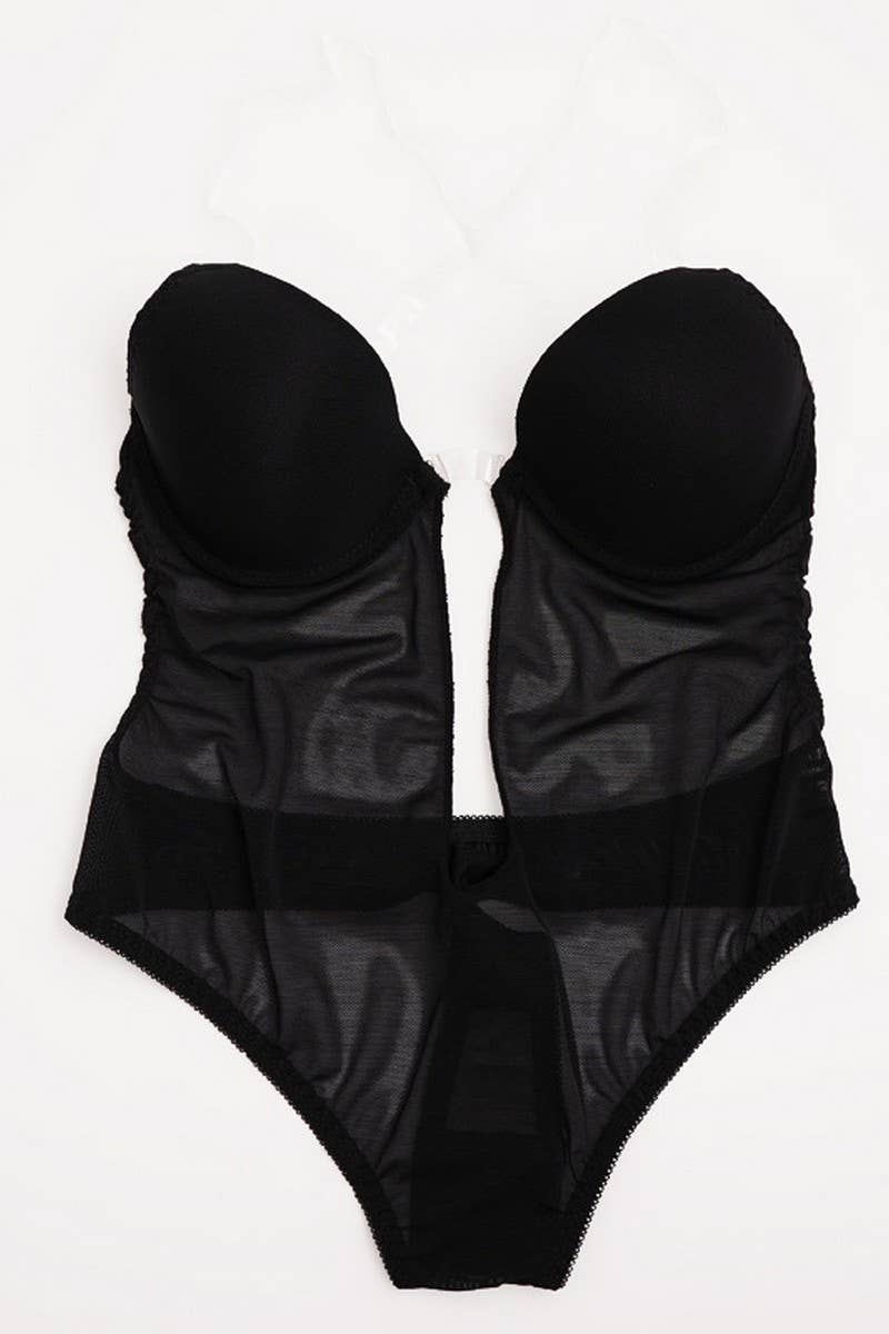 CWSBS00094_BLACK UNDERWIRE SEXY ONE-PIECE BRA