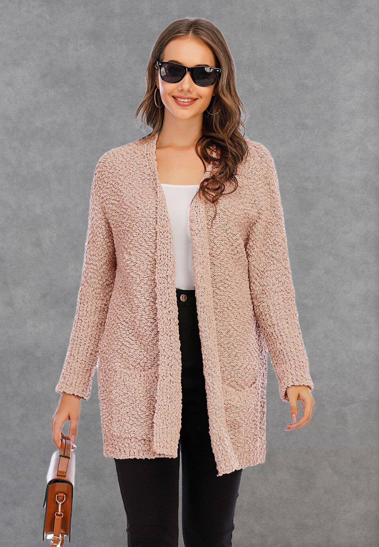 CWOSWL1044_Long Sleeve Open Front Long Cardigan Sweater