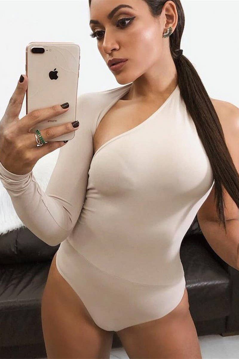 CWSBS0202_SEXY BACKLESS HALTER NECK LONG SLEEVE BODYSUIT