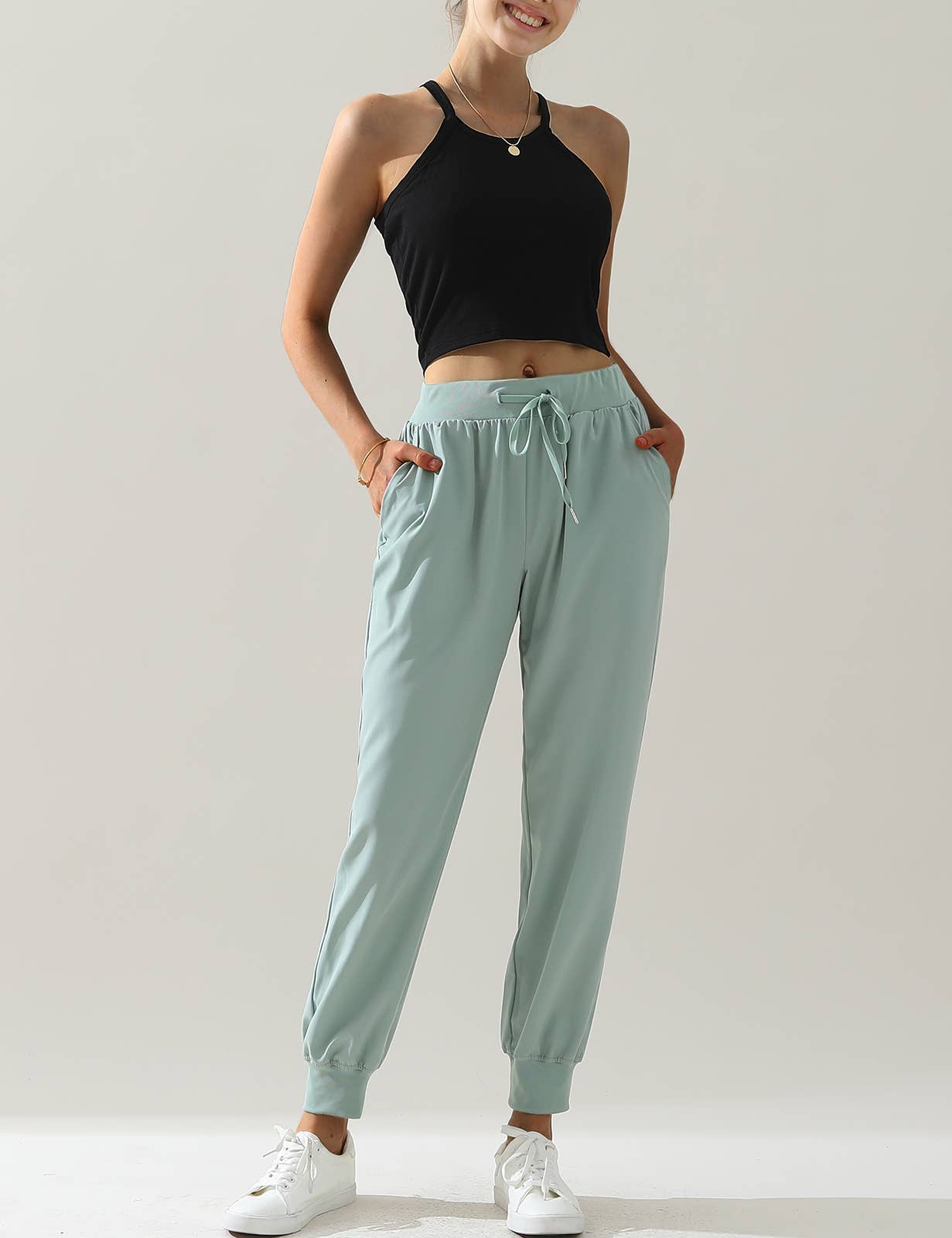 CWBLP423_Elastic Band Waist With Side Pocket Pants