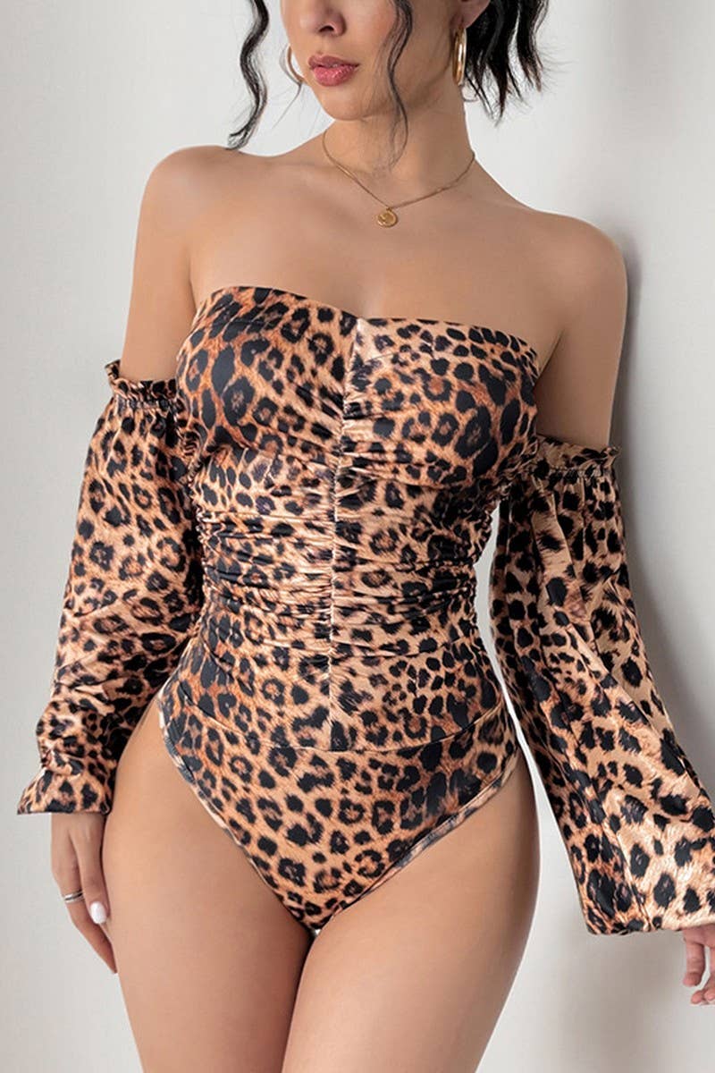 CWSBSL0133_SEXY LEOPARD PRINT SLIM SWEET AND SPICY BODYSUIT