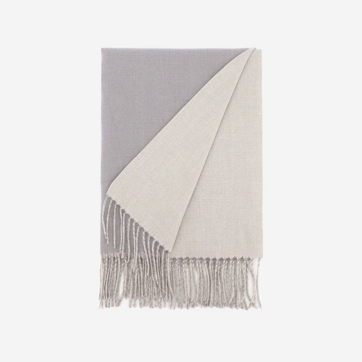 Two-Tone Faux Cashmere Scarf - Stylish Warm Fall