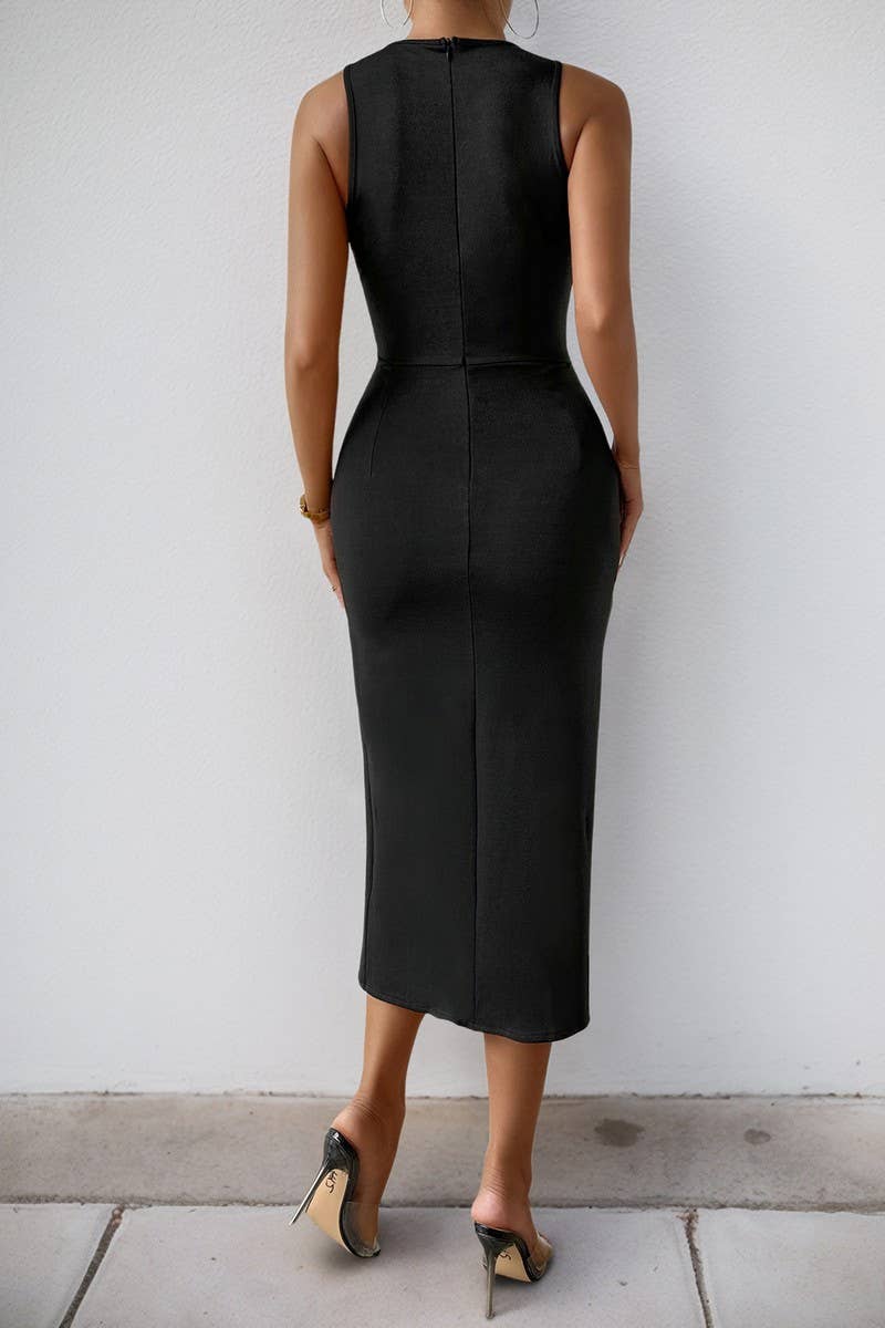 CWDMD5774_SLEEVELESS LACE BODYCON EVENING DRESS