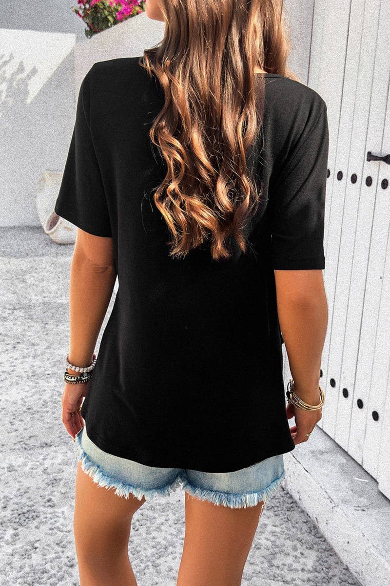 CWTSTS0312_Zip Neck Short Sleeve Top