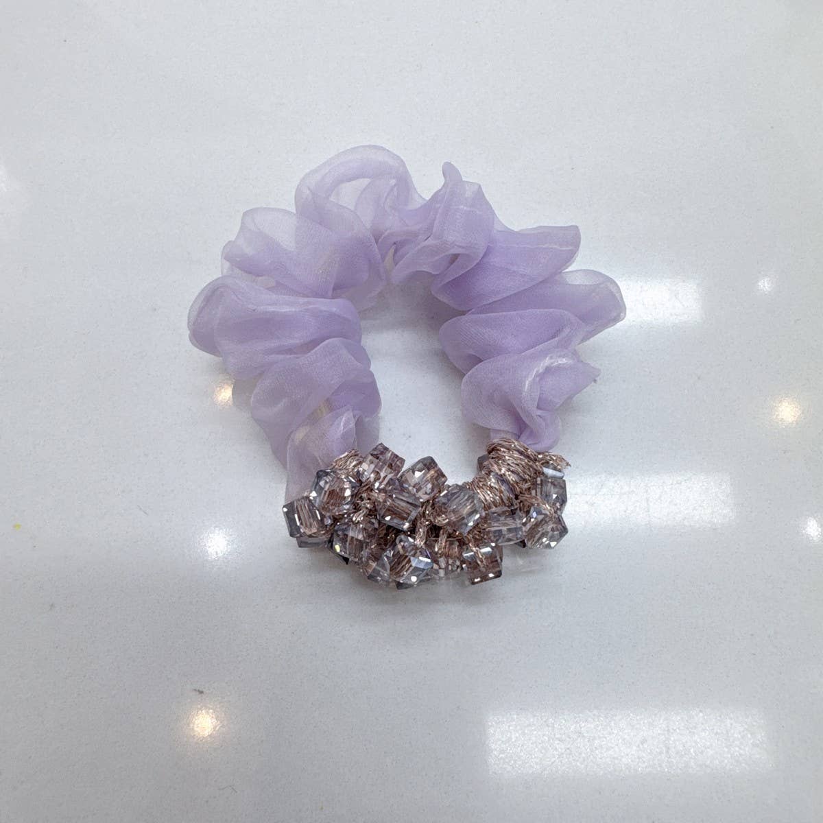 Elegant Square Crystal Scrunchie Cute Hair Tie
