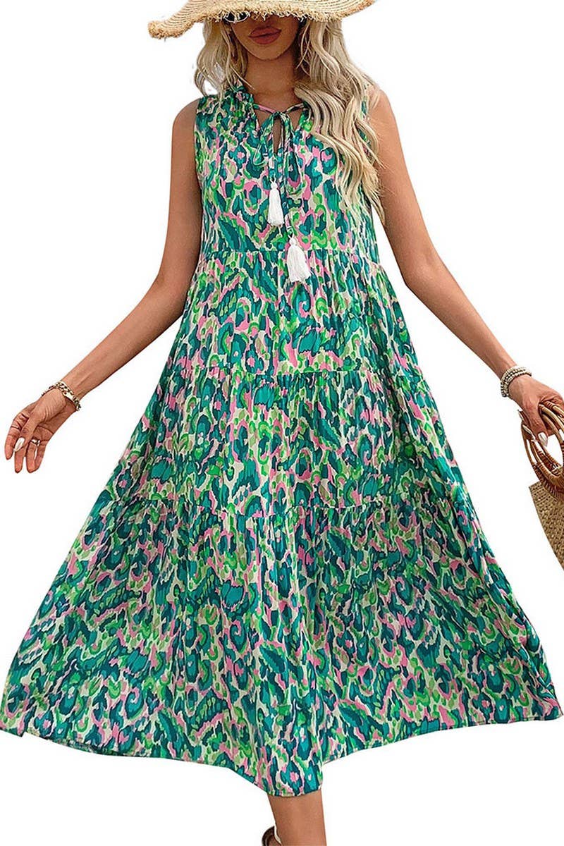 CWDMD2512_SLEEVELESS BOHEMIAN LONG DRESS