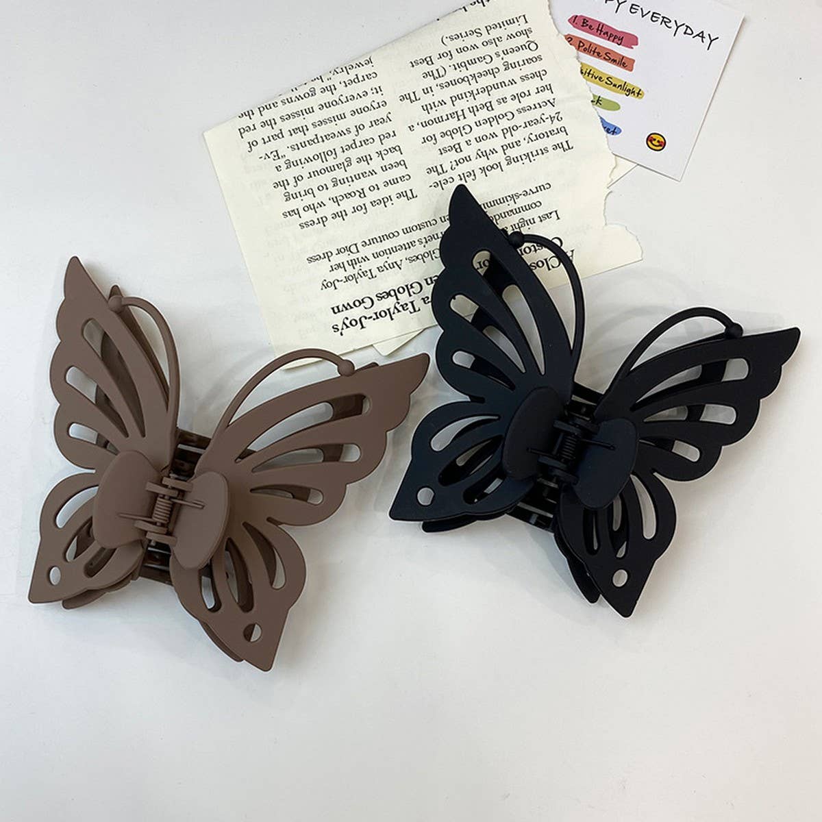 Frosted Acrylic Butterfly Claw Clip for Women